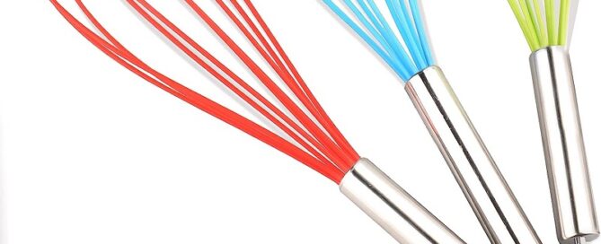 Silicone Whisks for Cooking Stainless Steel & Silicone Egg Beater Silicone Twist Whisk