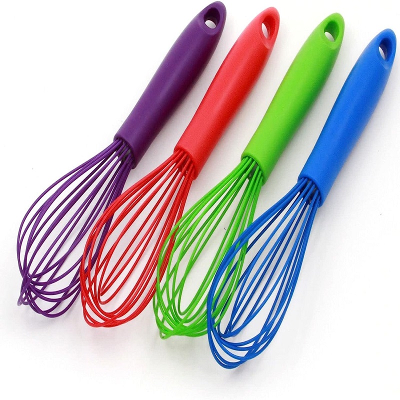 Silicone Whisks for Cooking Stainless Steel & Silicone Egg Beater Silicone Twist Whisk