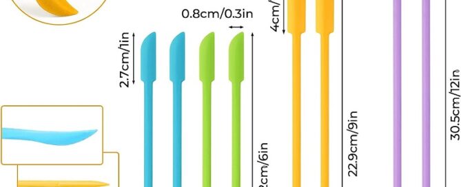 Wickes Silicone Tool Mini Silicone Spatulas for Epoxy Resin Art Casting DIY Mixing Tools for Jars Cooking Cosmetics Painting