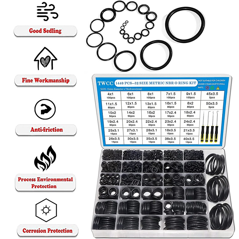 Silicone O Ring kit Rubber O Rings Kit for Faucet Plumbing Automotive Repair Nitrile Rubber Oring Kit