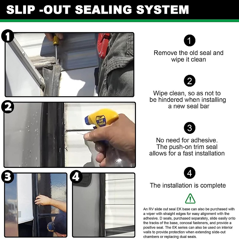 Slide-Out Rubber Seal Weather Rubber Slideout Seal Slide-Out Wiper Seal Clip-on