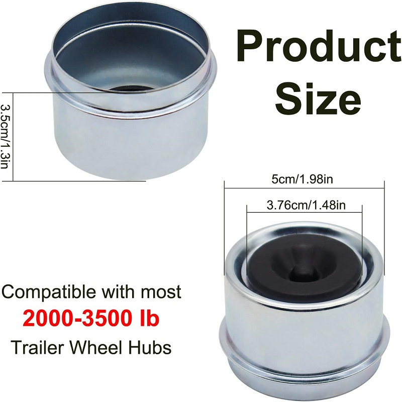 Centre Bearing Rubber Trailer Hub Bearing Dust Caps Trailer Axle Wheel Center Caps