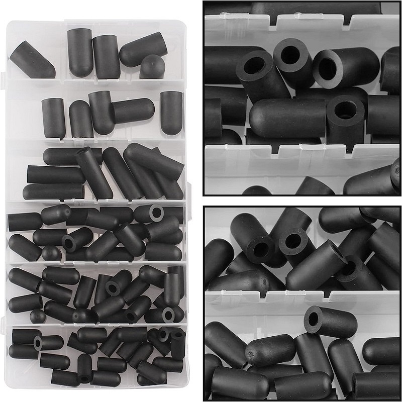 Chica rubber parts Connector Assortment Black Rubber Cap Carburetor Vacuum Plugs