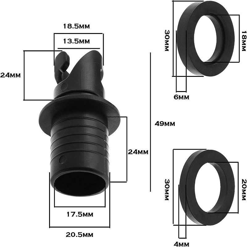 Inflatable Rubber Seals Kayak Pump Hose Connector Rubber Air Valve Adapter For Inflatable Boats