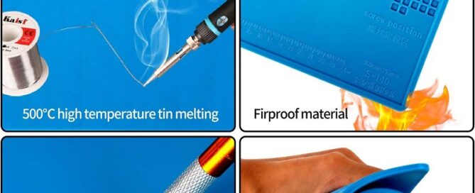 Magnetic Insulation Silicone Soldering Mat Magnetic Repair Mat Heat Resistant Work Mat for Repair Electronics