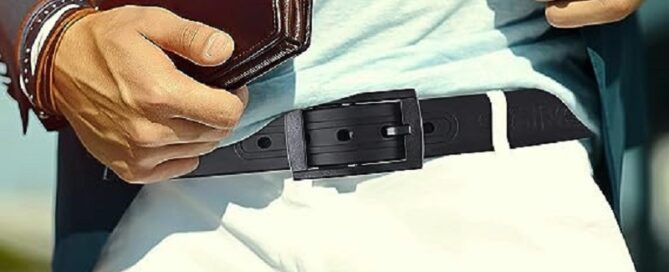 Rubber Track Belt Waterproof Rubber Golf Belts for Men with Adjustable Cut-to-fit Interchangeable Colors