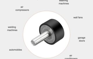 Threaded Stud Bumper M6 Thread Rubber Mounts Cylindrical Shock Absorber with Studs