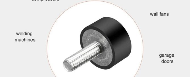 Threaded Stud Bumper M6 Thread Rubber Mounts Cylindrical Shock Absorber with Studs