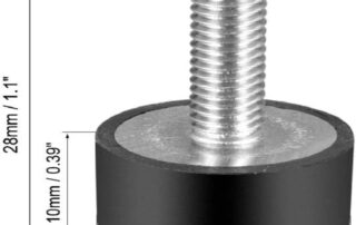 Threaded Stud Bumper M6 Thread Rubber Mounts Cylindrical Shock Absorber with Studs