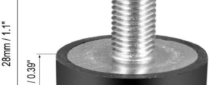 Threaded Stud Bumper M6 Thread Rubber Mounts Cylindrical Shock Absorber with Studs