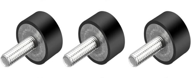 Threaded Stud Bumper M6 Thread Rubber Mounts Cylindrical Shock Absorber with Studs