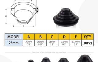 25mm blanking grommet 25mm Rubber Grommets Kit Tower Shaped Drill Hole Grommets Wire Protection