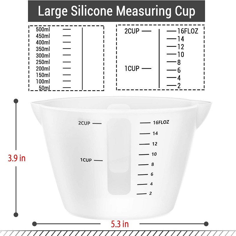 500ml Silicone Measuring Cups Resin Mixing and pouring Cups for Epoxy Nonstick Reusable Craft Measuring Cups