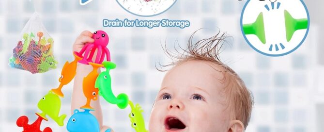 Baby Suction Cup Toys Silicone Ocean Animals Sucker Toys Fine Rubber Float