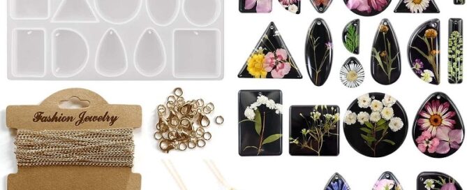 Casting Silicone Rubber Parts 38 Cavities Jewelry Pendant Resin Molds Chain Set Silicone Pendant Mold