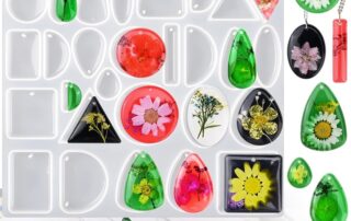 Casting Silicone Rubber Parts 38 Cavities Jewelry Pendant Resin Molds Chain Set Silicone Pendant Mold