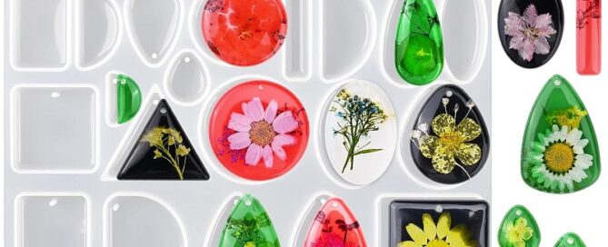 Casting Silicone Rubber Parts 38 Cavities Jewelry Pendant Resin Molds Chain Set Silicone Pendant Mold