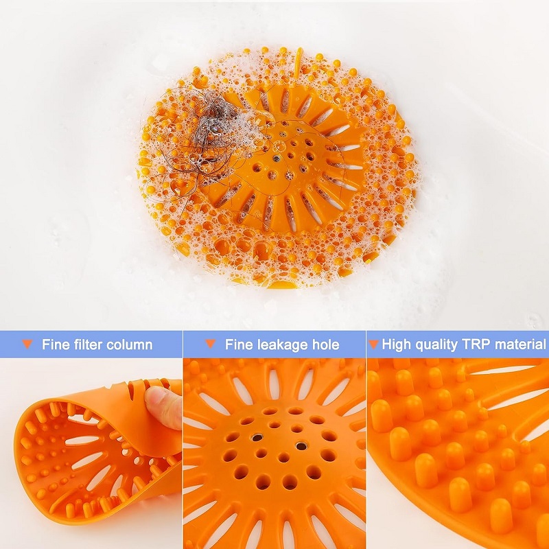 Fine Rubber Float Drain Hair Catcher Durable Silicone Hair Stopper Shower Drain Hair Trap Suit for Bathroom