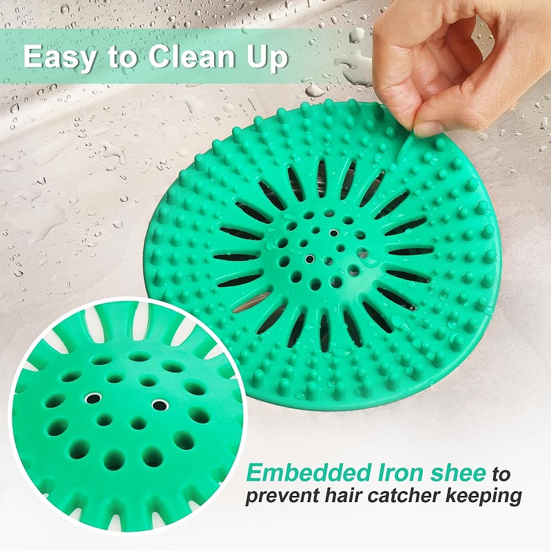 Fine Rubber Float Drain Hair Catcher Durable Silicone Hair Stopper Shower Drain Hair Trap Suit for Bathroom