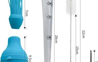 Food Grade Quality Turkey Baster Silicone Oil Brush Meat Marinade Injector and Cleaning Brush