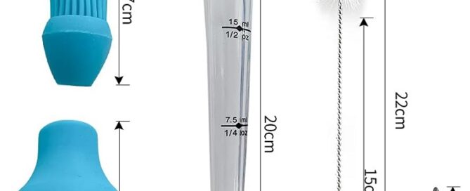 Food Grade Quality Turkey Baster Silicone Oil Brush Meat Marinade Injector and Cleaning Brush