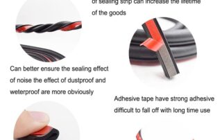 Gazing Channel Rubber D-shape weatherstrip Door Seal Strip Auto Door Rubber Weather Stripping Hollow Black