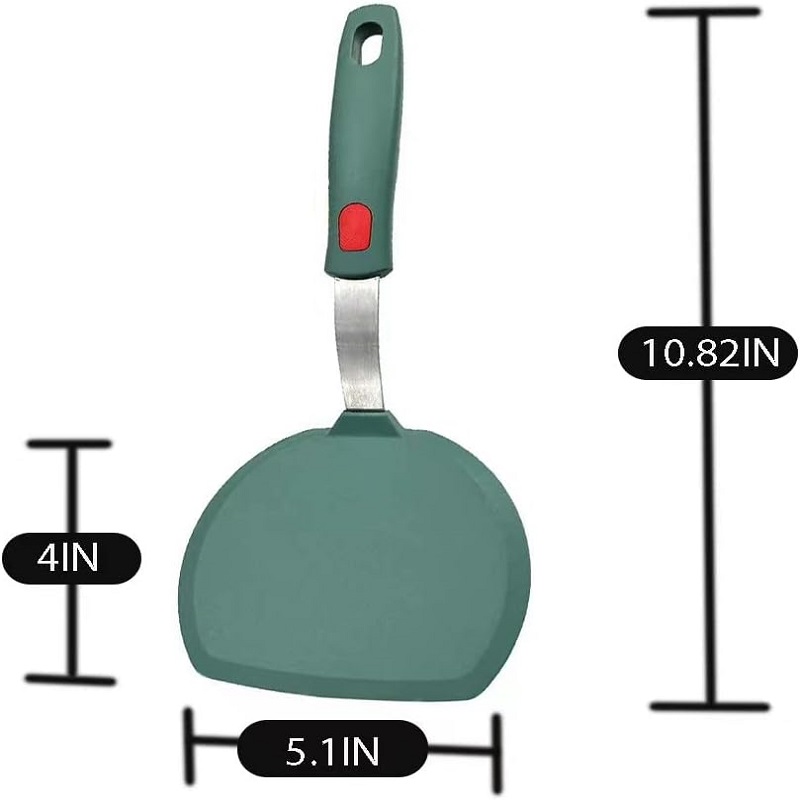 Kitchen Non-Stick Cookware Safe Wide Pancake Spatula 600°F Heat Resistant Silicone Trowel & Scraper