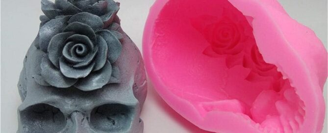 No-nonsense Silicone Tool Skull Rose Candle Silicone Mold Resin Chocolate Candle Art Mold Halloween