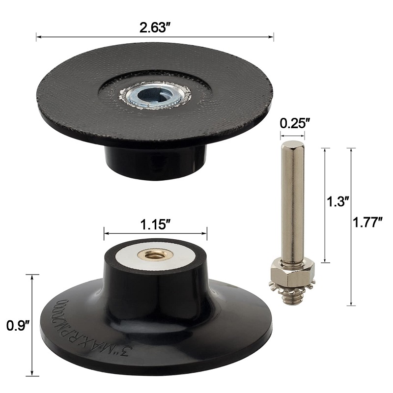 Quick Change Disk Pad Holder Rubber Roll Lock Disc Holder for Polishing Rubber Flex Collets