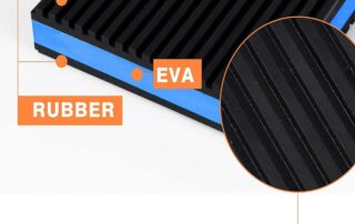Rubber Anti-Vibration Pad Heavy Duty Ribbed Rubber with Blue EVA Center Isolation Pads for HVAC