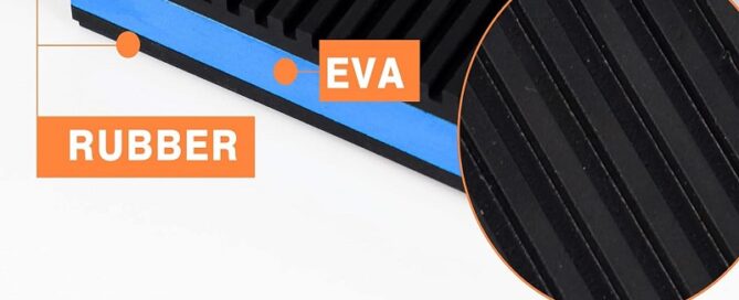 Rubber Anti-Vibration Pad Heavy Duty Ribbed Rubber with Blue EVA Center Isolation Pads for HVAC