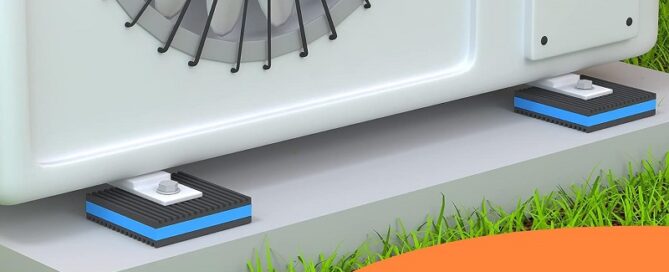 Rubber Anti-Vibration Pad Heavy Duty Ribbed Rubber with Blue EVA Center Isolation Pads for HVAC
