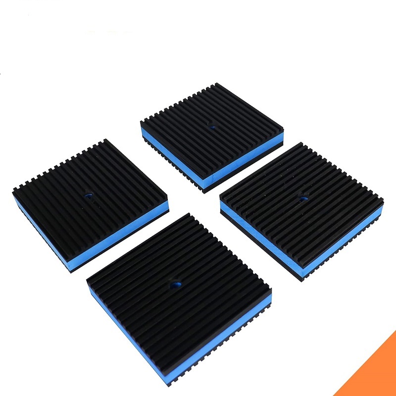 Rubber Anti-Vibration Pad Heavy Duty Ribbed Rubber with Blue EVA Center Isolation Pads for HVAC