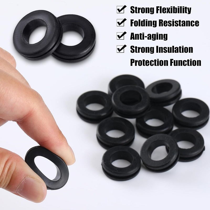 Rubber Grommet Insertion Tool Rubber Grommets for Wiring Hole Electrical Cable Outlet Rubber Bushing