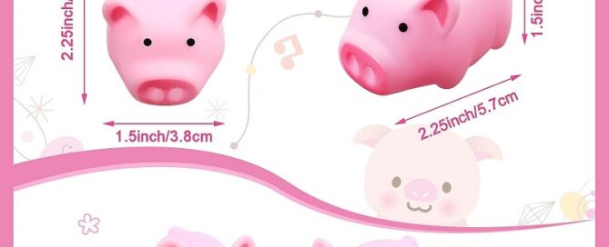 Rubber Pig Bath Toy Bulk Tiny Pig Toys Float Squeak Bathtub Toys for Baby Shower