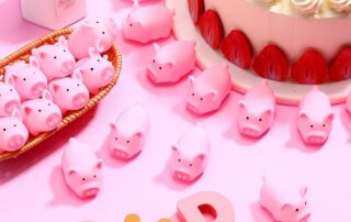 Rubber Pig Bath Toy Bulk Tiny Pig Toys Float Squeak Bathtub Toys for Baby Shower