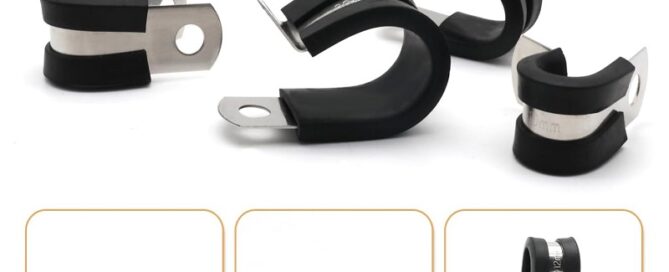 Rubber Tipped Clamps Stainless Steel Cable Clamp Rubber Cushioned Insulated Clampfor Tube Installation