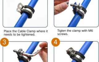 Rubber Tipped Clamps Stainless Steel Cable Clamp Rubber Cushioned Insulated Clampfor Tube Installation
