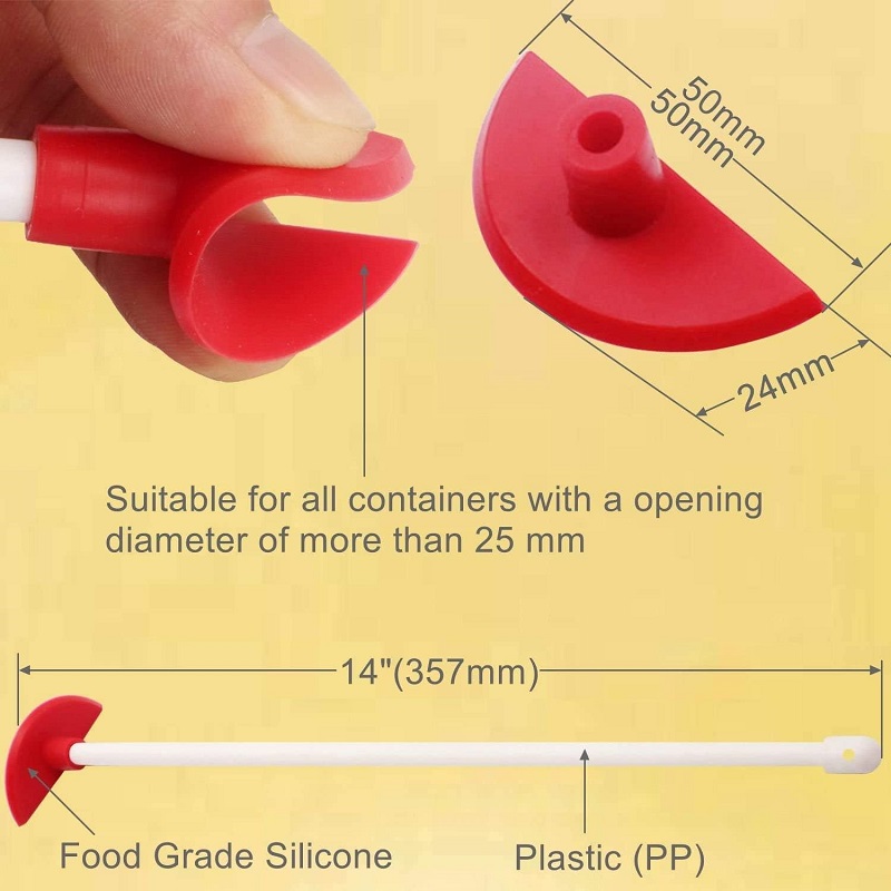 Rubber Tool Handle Dip Silicone Bottle Scraper Reusable Silicone Long Handle Clean Tools