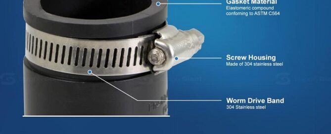 Rubber sockets Chica Supply Giant Flexible Rubber Reducing Coupling with Stainless Steel Clamps