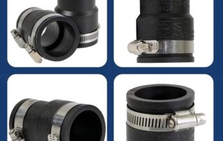 Rubber sockets Chica Supply Giant Flexible Rubber Reducing Coupling with Stainless Steel Clamps