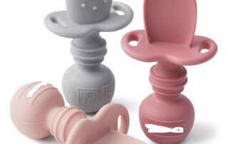 Silicone Baby Spoons Self Feeding First Stage Baby Led Weaning Feeding Supplies Rubber Tool Handle Dip