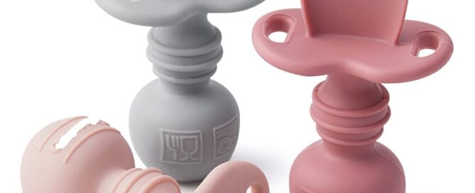 Silicone Baby Spoons Self Feeding First Stage Baby Led Weaning Feeding Supplies Rubber Tool Handle Dip