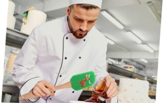 Silicone Gingerbread Spatula Christmas Baking Spatulas Wooden Handles Flexible Trim Baking Tool