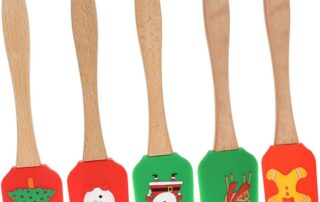 Silicone Gingerbread Spatula Christmas Baking Spatulas Wooden Handles Flexible Trim Baking Tool