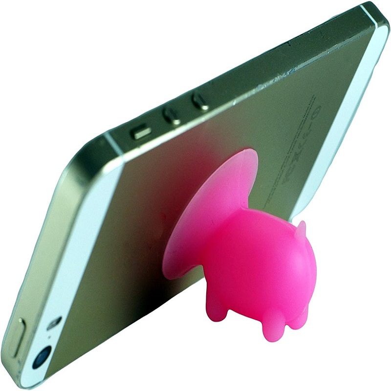 Silicone Phone Stand Glow in dark Piggy Cell Phone Stand Cell Phone Holder and Rubber Sockets