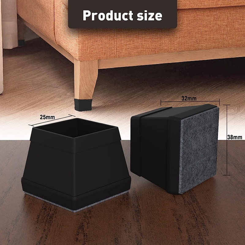 Square Rubber Bush Square Silicone Chair Leg Floor Protectors