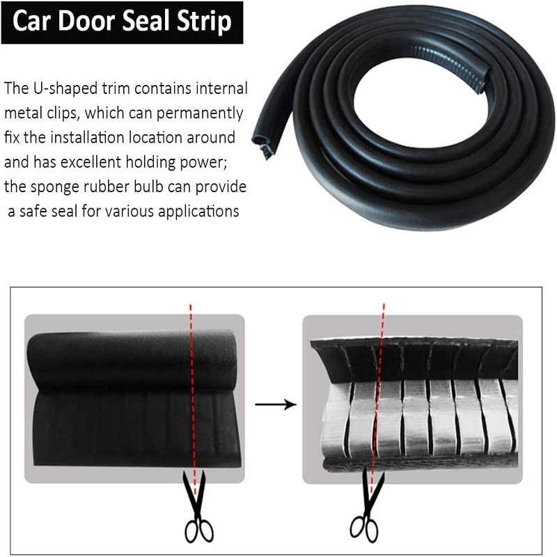 Trim Lock Bulb Seal Automotive Door Rubber Seal Strip Trim Seal with Side Bulb for Cars