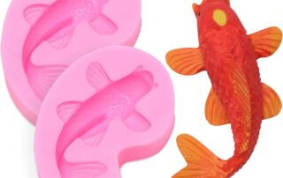 2-Piece Silicone Mold Koi Fish Silicone Fish Candy Fondant Mold Small Size Fish Shaped Chocolate Baking Mold