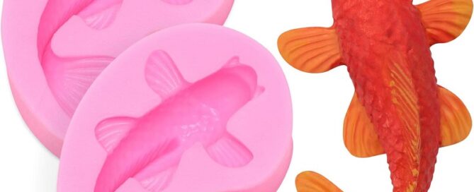 2-Piece Silicone Mold Koi Fish Silicone Fish Candy Fondant Mold Small Size Fish Shaped Chocolate Baking Mold